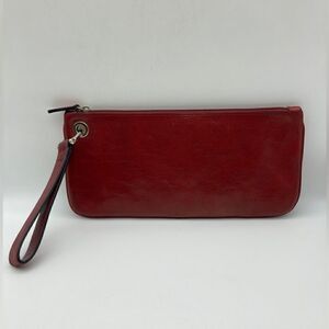 Pelle Studio Wilsons Italian Leather Unisex Wristlet Cherry Color
